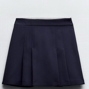 Zara Classic Navy Pleaded Skort